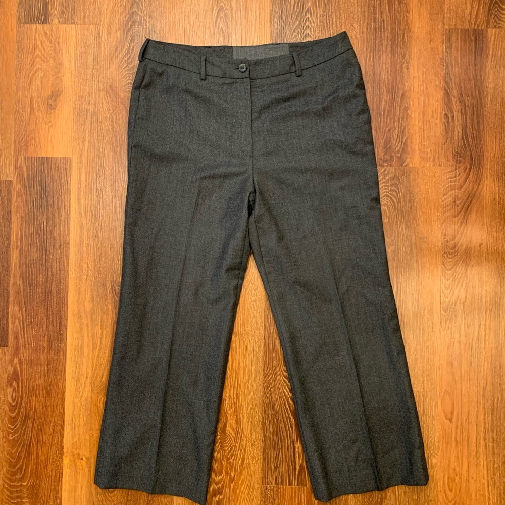 Bernard Zins Saks Fifth Avenue Womens Cropped Pants 36” Waist Gray Wool France